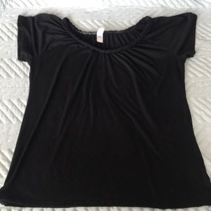 Black top, braided neck